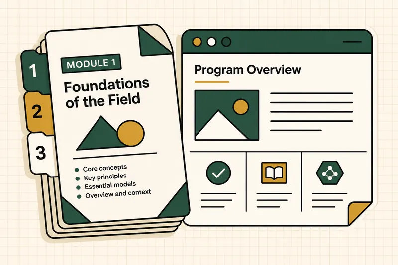 Published modules on a program page
